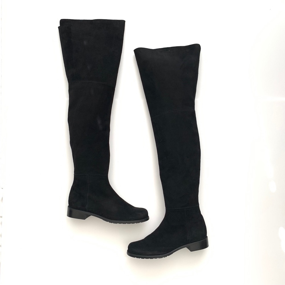 Stuart Weitzman Hilo Boots Thigh High Black Suede